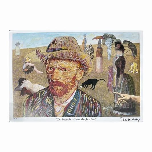 Nelson De La Nuez - "In Search of Van Gogh's Ear" Signed Latino Art Print